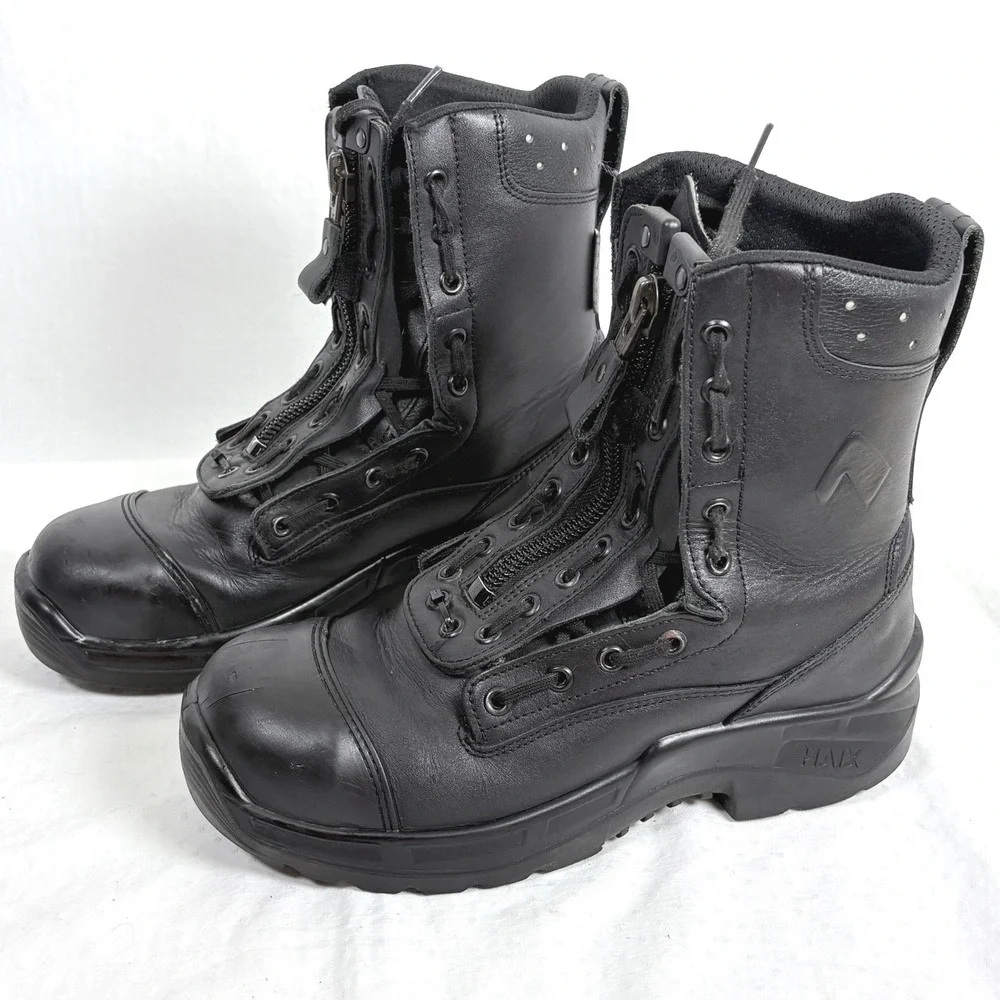 Haix Airpower R1 Black Leather EMS Station Crosstech Boots Mens 7.5W Womens 9